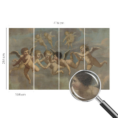 Peel and stick wall mural featuring angelic figures