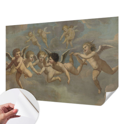 Peel and stick wall mural featuring angelic figures