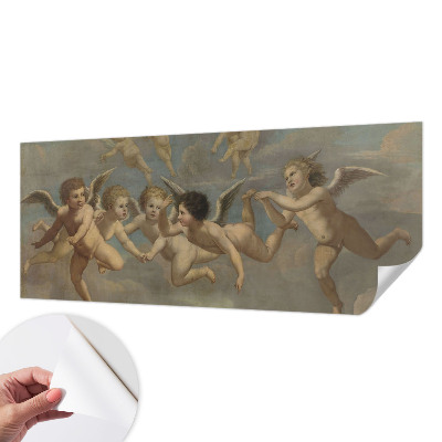 Peel and stick wall mural featuring angelic figures