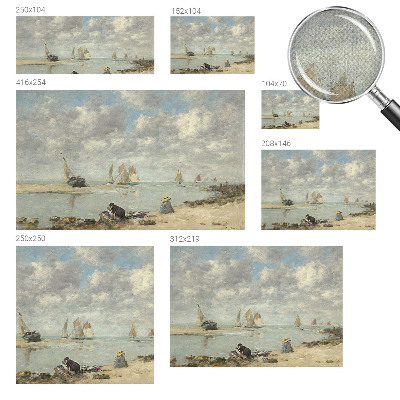 Self-adhesive wall mural with a seascape motif