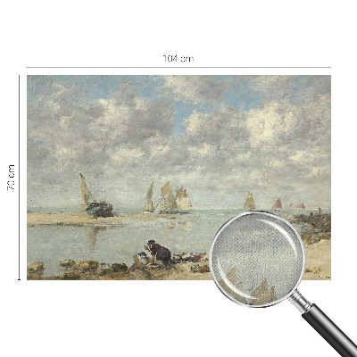 Self-adhesive wall mural with a seascape motif