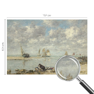 Self-adhesive wall mural with a seascape motif