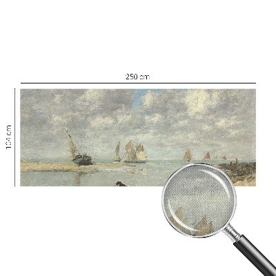 Self-adhesive wall mural with a seascape motif