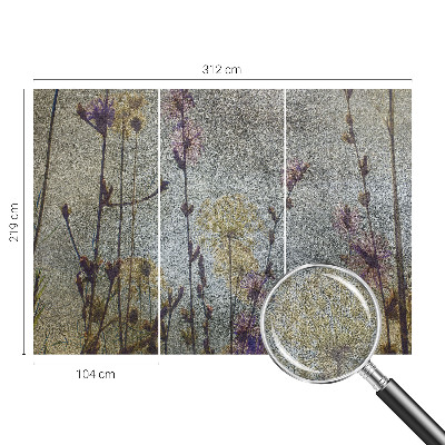 Self-adhesive photo wallpaper with a wildflower design