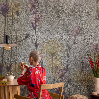 Self-adhesive photo wallpaper with a wildflower design