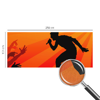 Removable wall mural with a rhythmic scene design