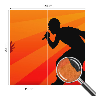 Removable wall mural with a rhythmic scene design