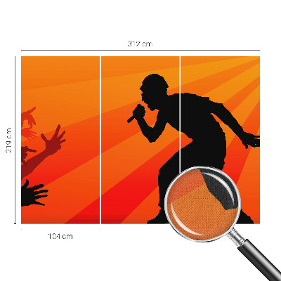 Removable wall mural with a rhythmic scene design
