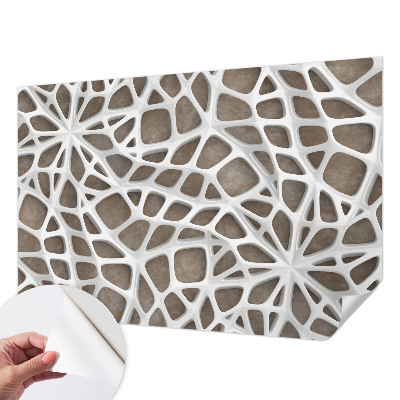Peel and stick wall mural for kids' room with a lace net pattern