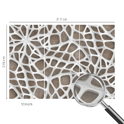 Peel and stick wall mural for kids' room with a lace net pattern