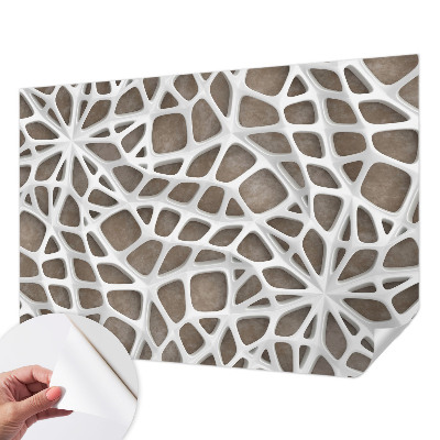 Peel and stick wall mural for kids' room with a lace net pattern
