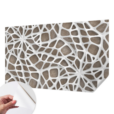 Peel and stick wall mural for kids' room with a lace net pattern