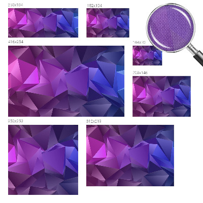 Peel and stick wall mural for living room with a purple triangle pattern