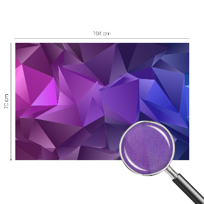 Peel and stick wall mural for living room with a purple triangle pattern