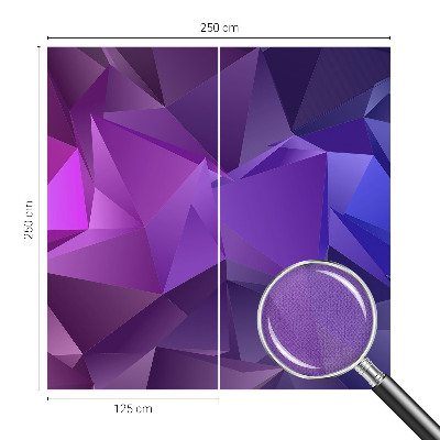 Peel and stick wall mural for living room with a purple triangle pattern