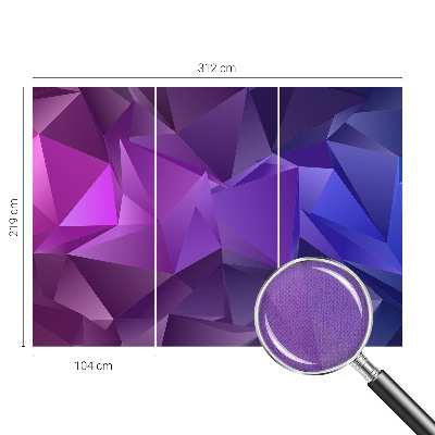 Peel and stick wall mural for living room Purple triangles