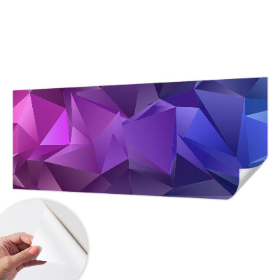 Peel and stick wall mural for living room with a purple triangle pattern