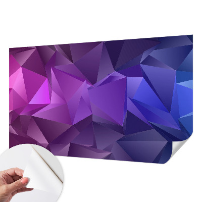 Peel and stick wall mural for living room with a purple triangle pattern
