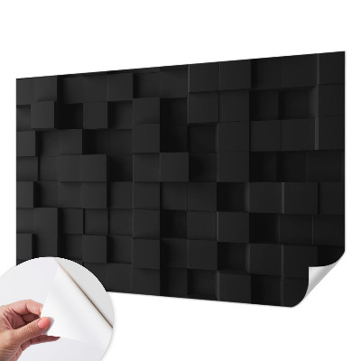 Removable wall mural wallpaper with a three-dimensional cubes design