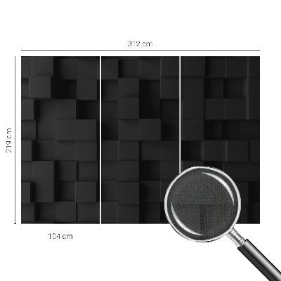 Removable wall mural wallpaper with a three-dimensional cubes design