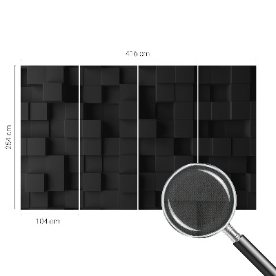 Removable wall mural wallpaper with a three-dimensional cubes design