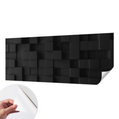 Removable wall mural wallpaper with a three-dimensional cubes design