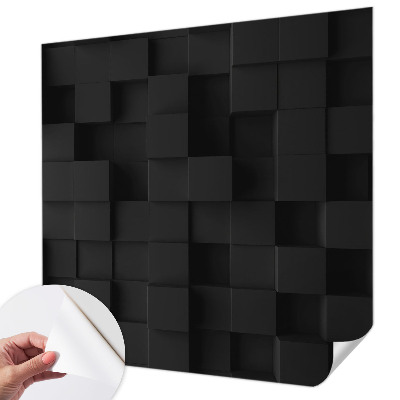 Removable wall mural wallpaper with a three-dimensional cubes design