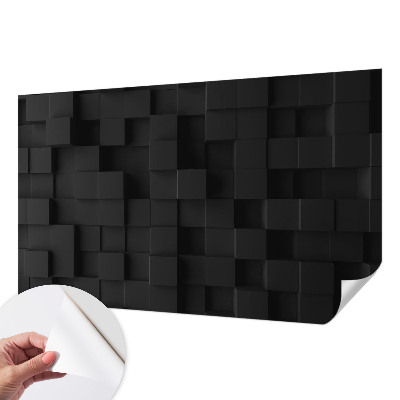 Removable wall mural wallpaper with a three-dimensional cubes design