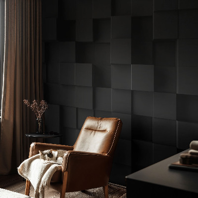 Removable wall mural wallpaper with a three-dimensional cubes design