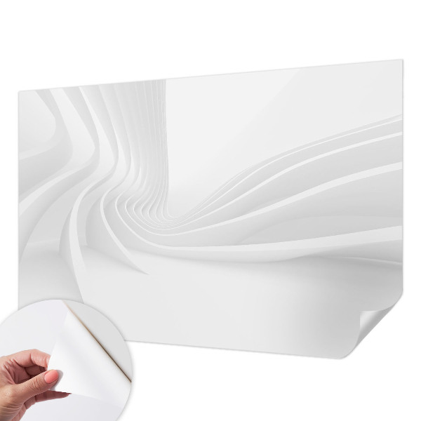 Peel and stick wall mural for bedroom with a wavy line pattern