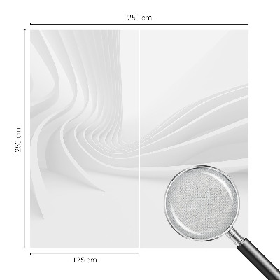 Peel and stick wall mural for bedroom with a wavy line pattern