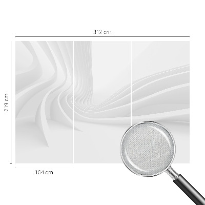 Peel and stick wall mural for bedroom with a wavy line pattern