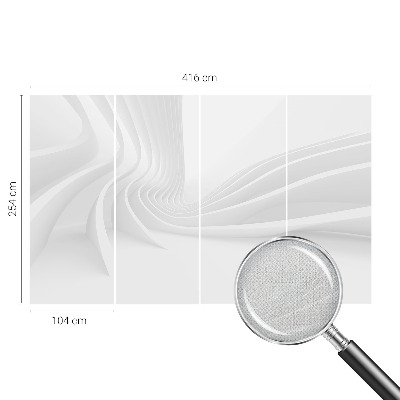 Peel and stick wall mural for bedroom with a wavy line pattern
