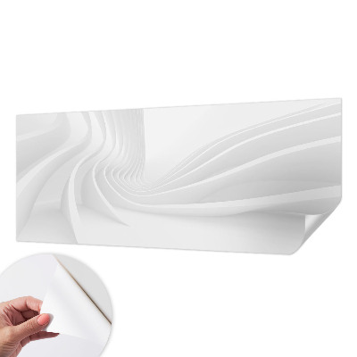 Peel and stick wall mural for bedroom with a wavy line pattern