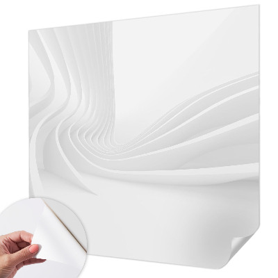 Peel and stick wall mural for bedroom with a wavy line pattern