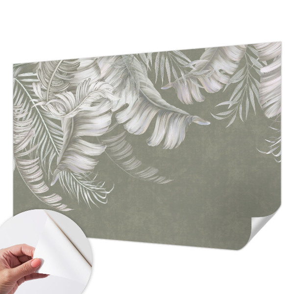 3D wall mural with a delicate leaves design