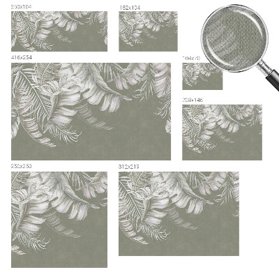 3D wall mural with a delicate leaves design