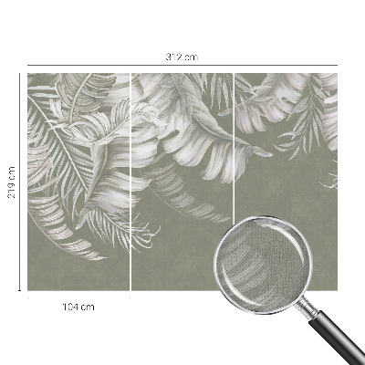 3D wall mural with a delicate leaves design