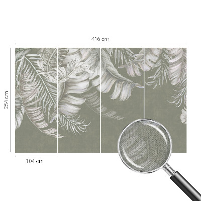 3D wall mural with a delicate leaves design