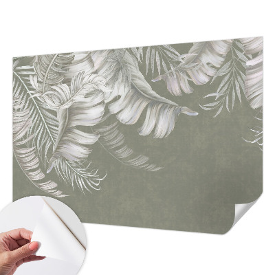 3D wall mural with a delicate leaves design