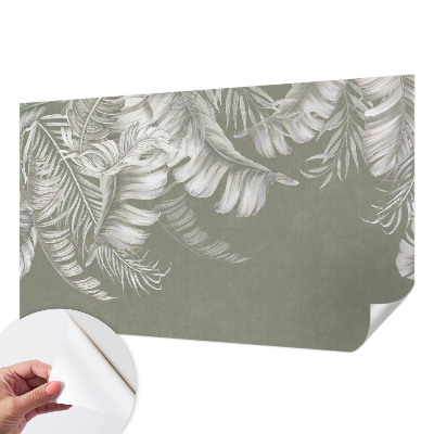 3D wall mural with a delicate leaves design