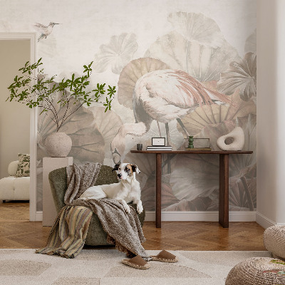 Nursery wall mural with an elegant nature-themed design