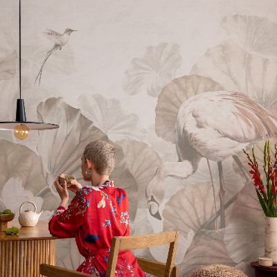 Nursery wall mural with an elegant nature-themed design