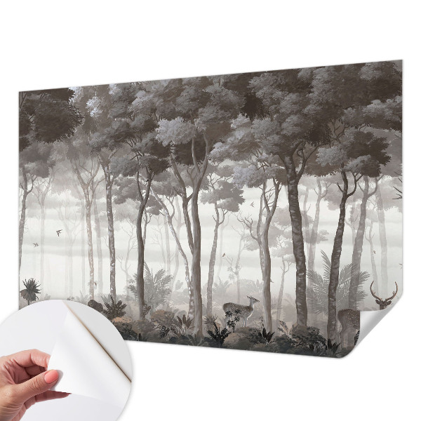 3D photo wallpaper mural with a forest magic design
