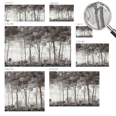 3D photo wallpaper mural with a forest magic design