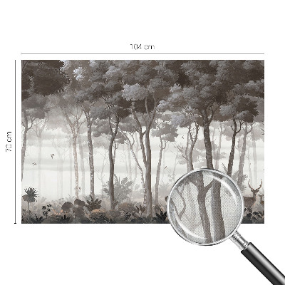3D photo wallpaper mural with a forest magic design