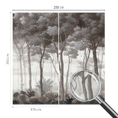 3D photo wallpaper mural with a forest magic design