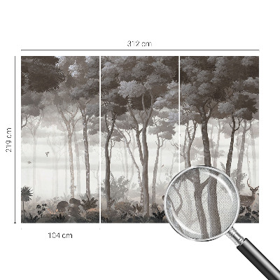 3D photo wallpaper mural with a forest magic design