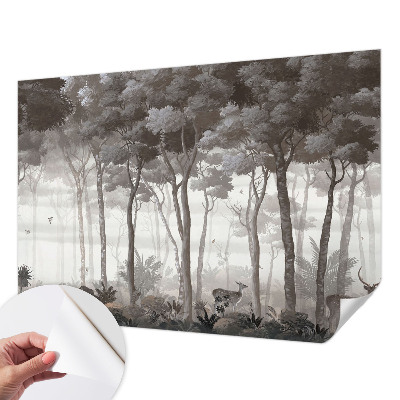 3D photo wallpaper mural with a forest magic design