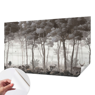3D photo wallpaper mural with a forest magic design